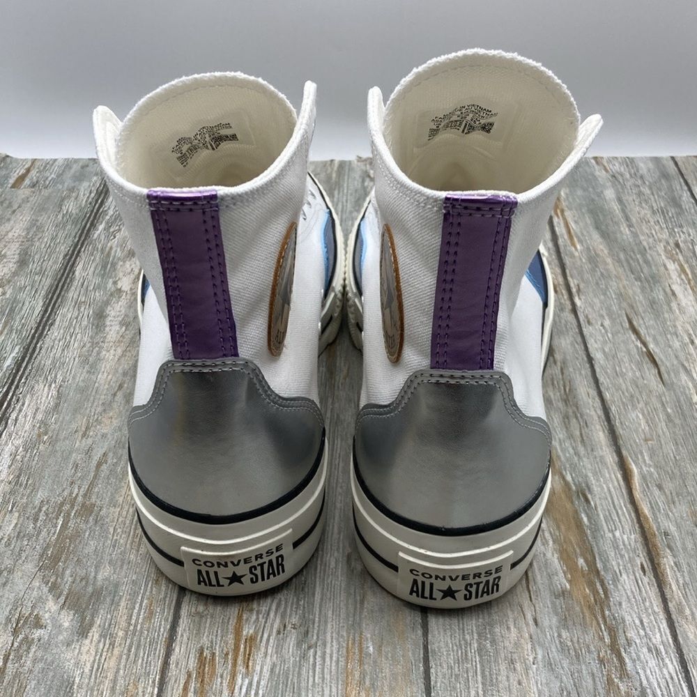 Women’s Converse All Star Lift Platform Chrome Sneaker Shoes Size 8 - Picture 4 of 6